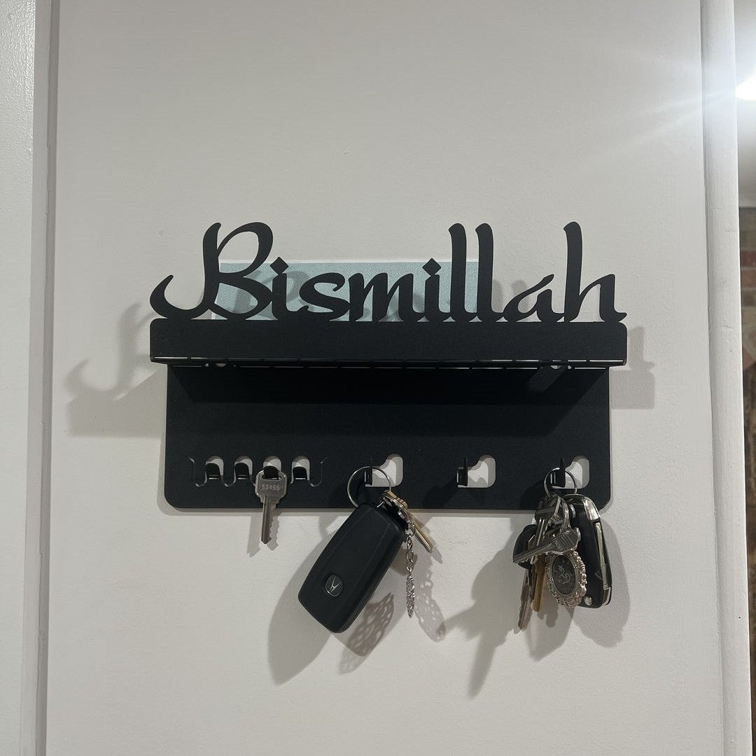 Bismillah Metal Wall Key Holder - WAMH026 - Wall Art Istanbul