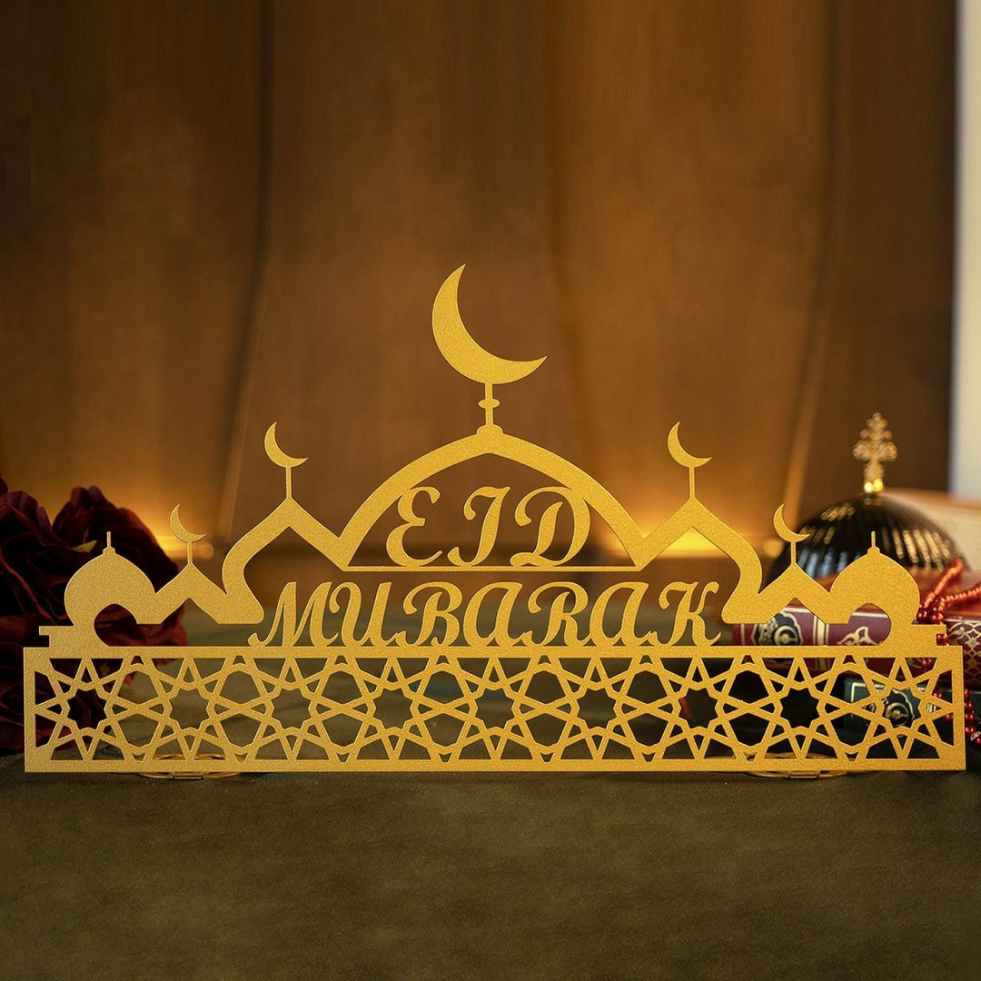 Eid Mubarak Metal Tabletop Decor - WAMH102 - Wall Art Istanbul