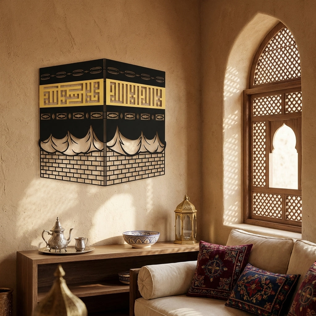 3D Kaaba Shareef Metal Wall Art - WAM121