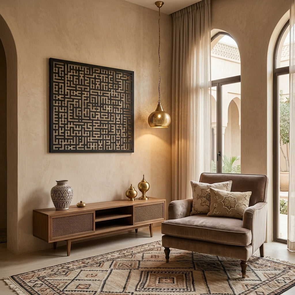 Kufic Ayatul Kursi Metal Islamic Wall Art – WAM081