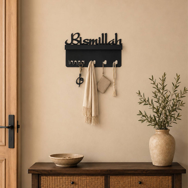 Bismillah Metal Wall Key Holder - WAMH026