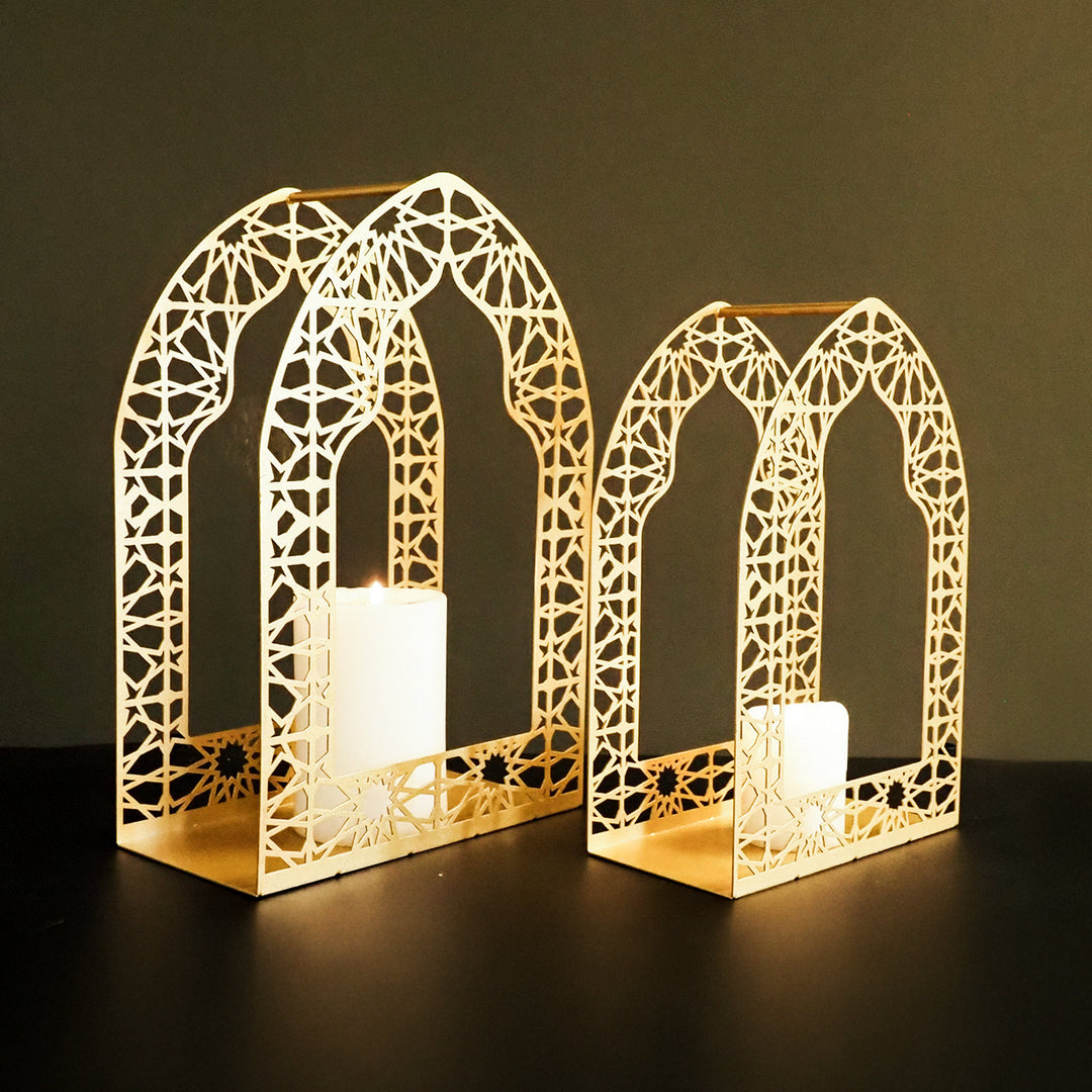 Metal Islamic Candle Holder Set of 2 - WAMH168