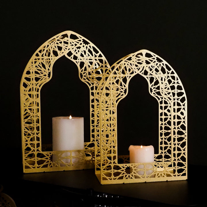 Metal Islamic Candle Holder Set of 2 - WAMH168