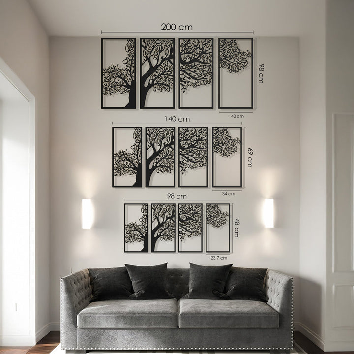 Metal Tree of Surahs (4 Quls) Islamic Wall Art Set of 4 - WAM229