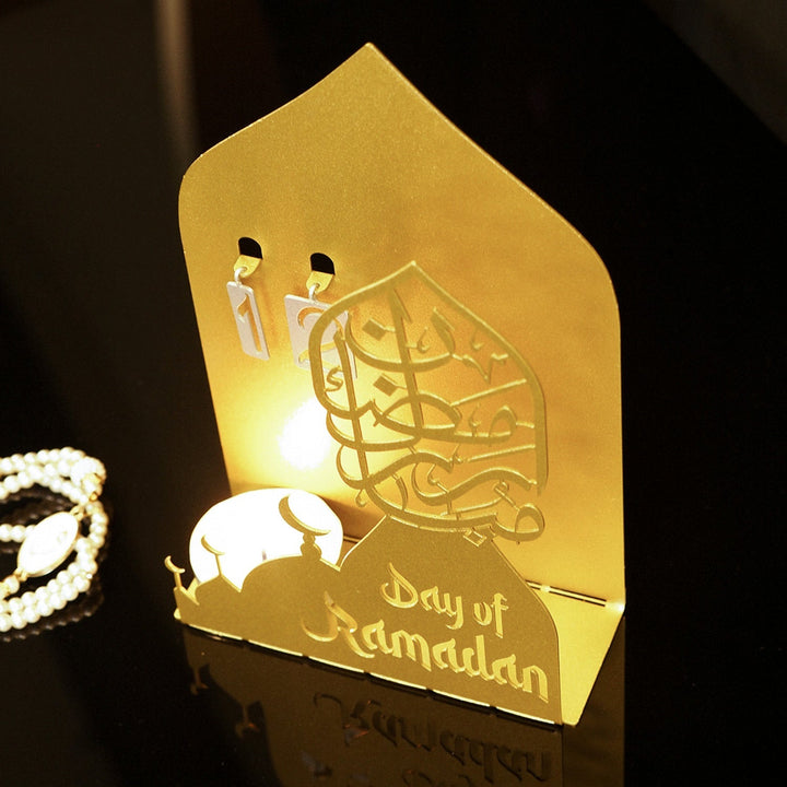 3D "Day of Ramadan" Metal Ramadan Calendar and Candleholder - WAMH185