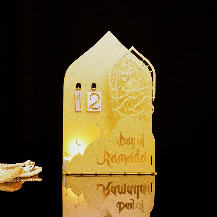 3D "Day of Ramadan" Metal Ramadan Calendar and Candleholder - WAMH185