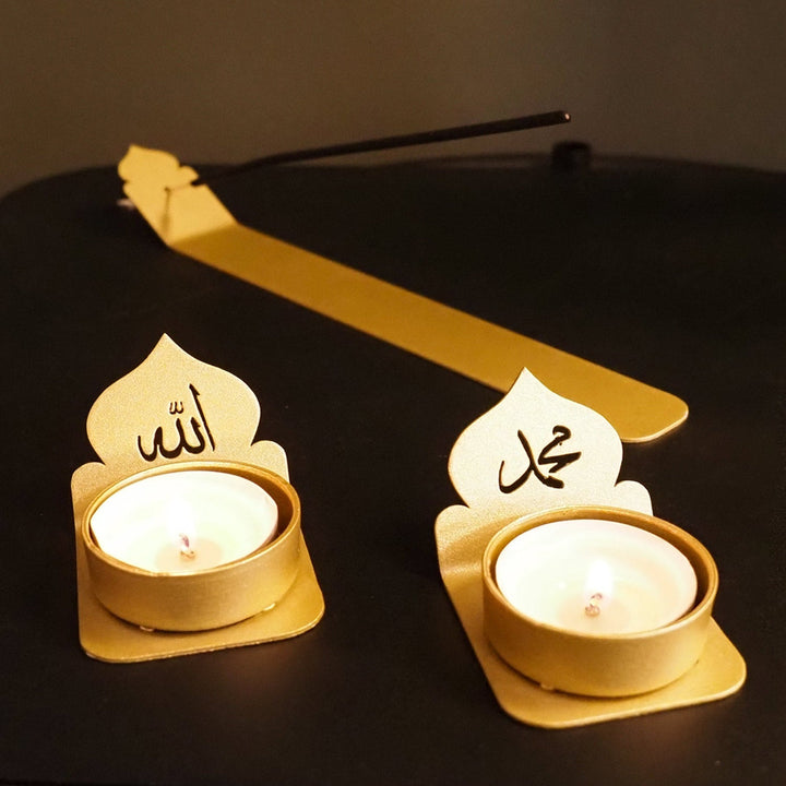 Islamic Motif Candle Holder and Incense Set - WAMH190