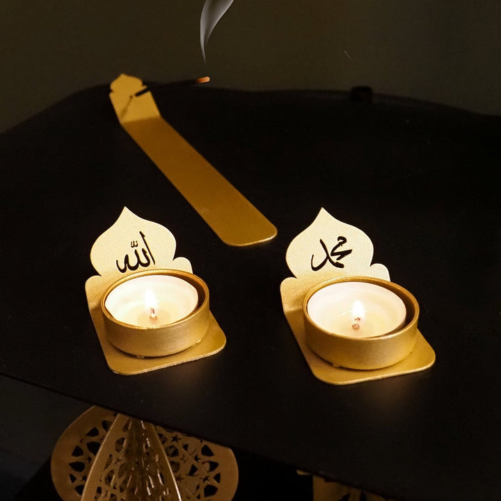 Islamic Motif Candle Holder and Incense Set - WAMH190