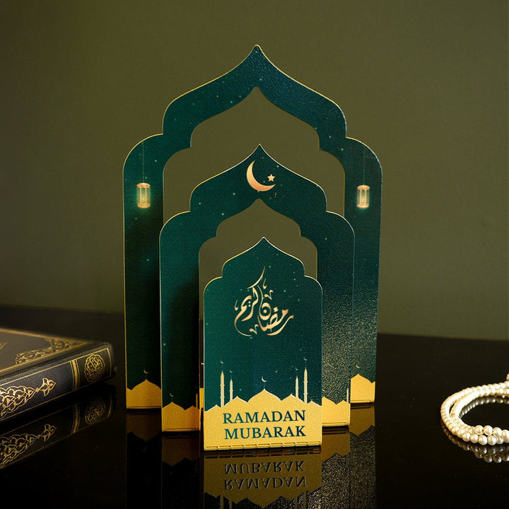 Ramadan Mubarak Written Metal Candleholder and Quran Holder - WAMH222