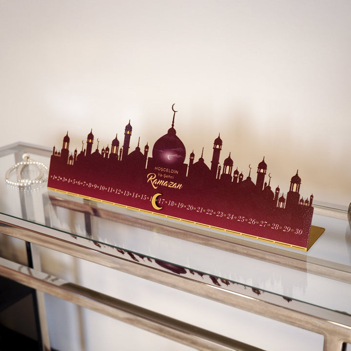 Hoşgeldin Ya Şehri Ramazan Written Metal Ramadan Calendar - WAMH223
