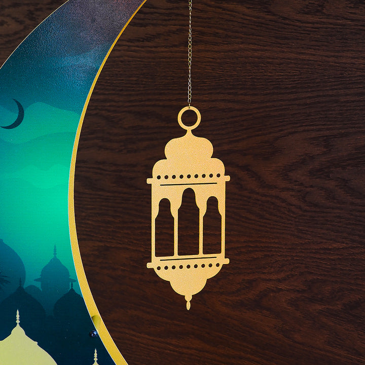 68 cm 3D Colorful Metal Ramadan Moon - WAMH227
