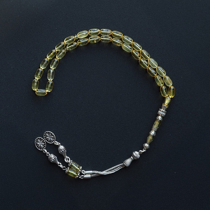 Raw Baltic Amber Silver Tasbeeh – WATD033