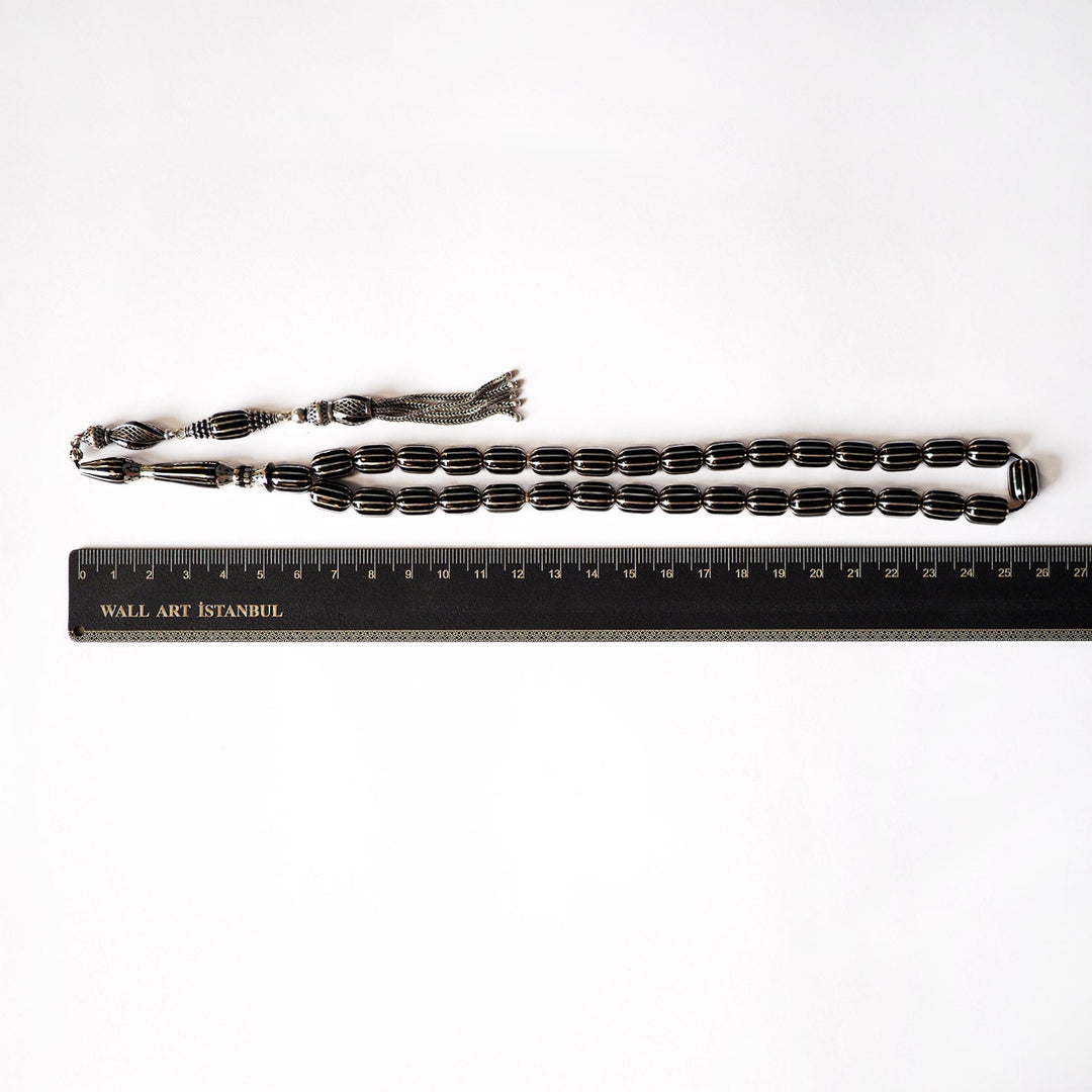 Mastercrafted Genuine Oltu Stone 12-Cut Design Tasbeeh - WATD100