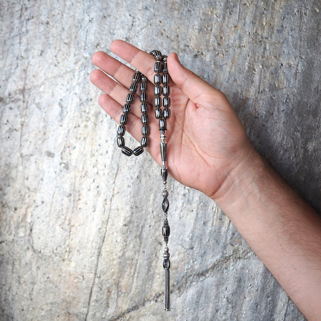 Mastercrafted Genuine Oltu Stone 12-Cut Design Tasbeeh - WATD100