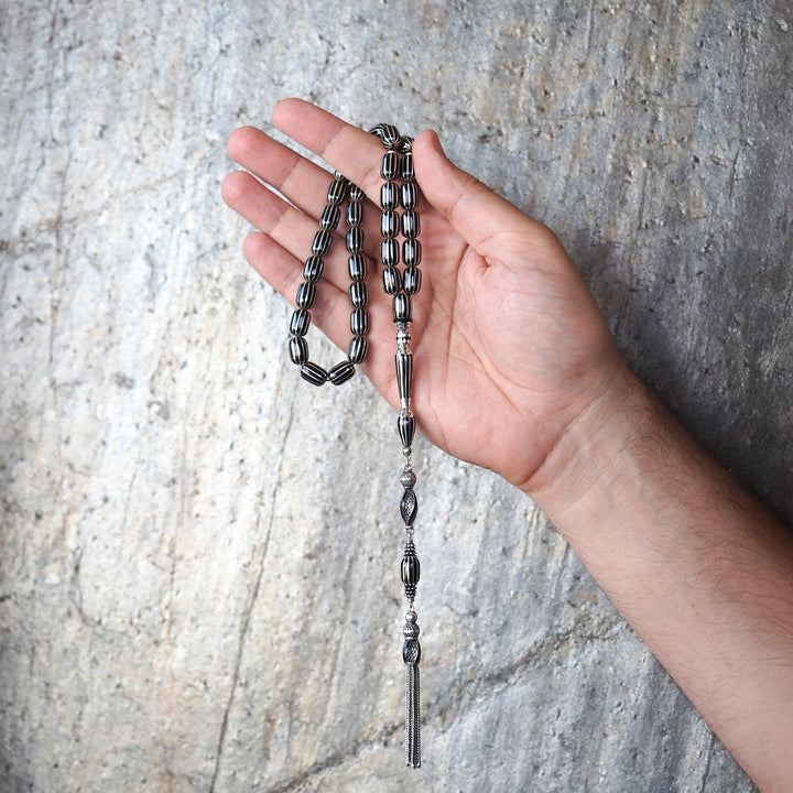 Mastercrafted Genuine Oltu Stone 12-Cut Design Tasbeeh - WATD100