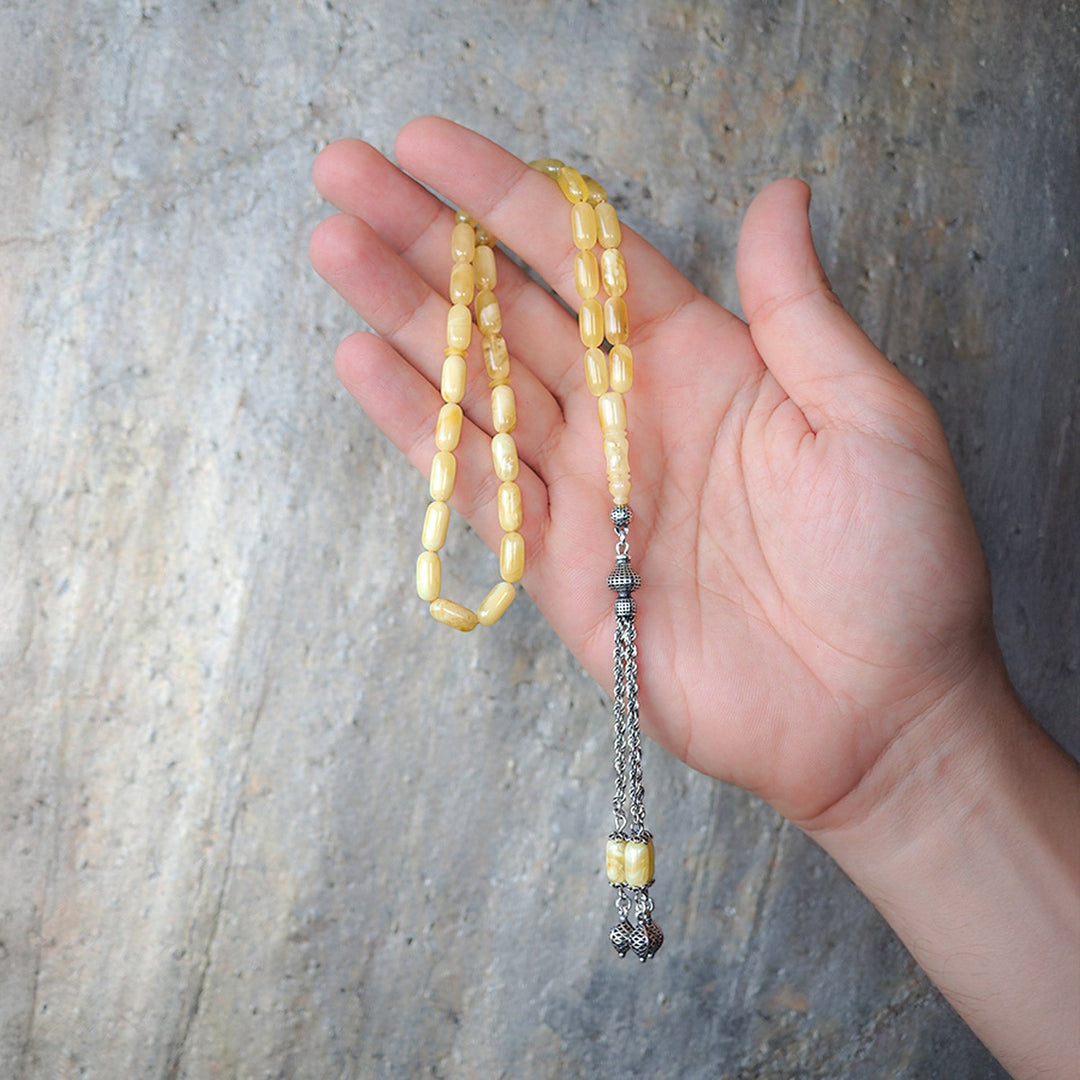 Genuine Baltic Amber Tasbeeh with Special Silver Tassel – WATD103