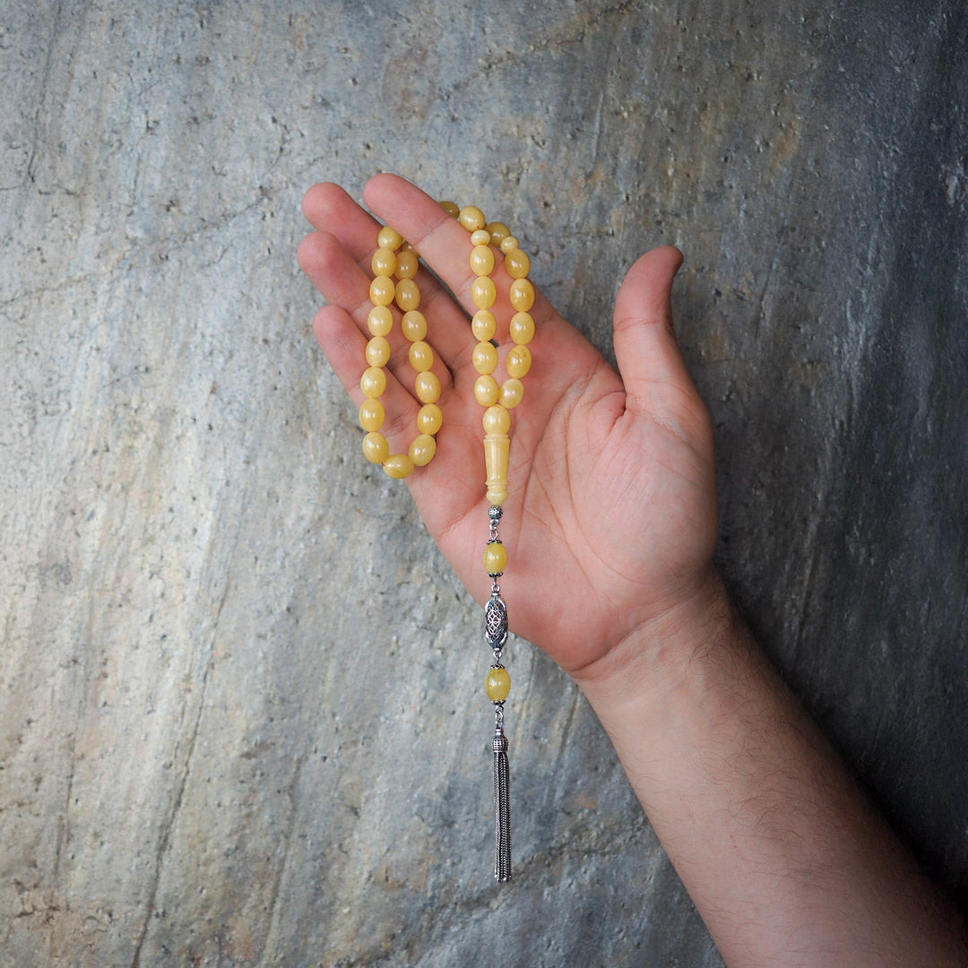 Genuine Baltic Amber Tasbeeh with Special Silver Tassel – WATD105