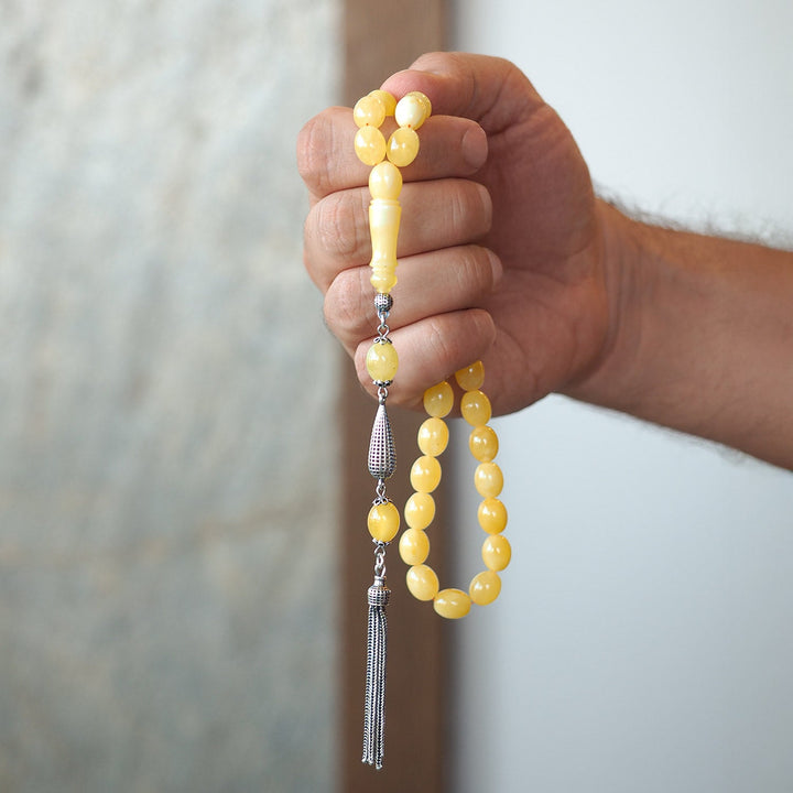 Genuine Baltic Amber Tasbeeh with Special Silver Tassel – WATD108