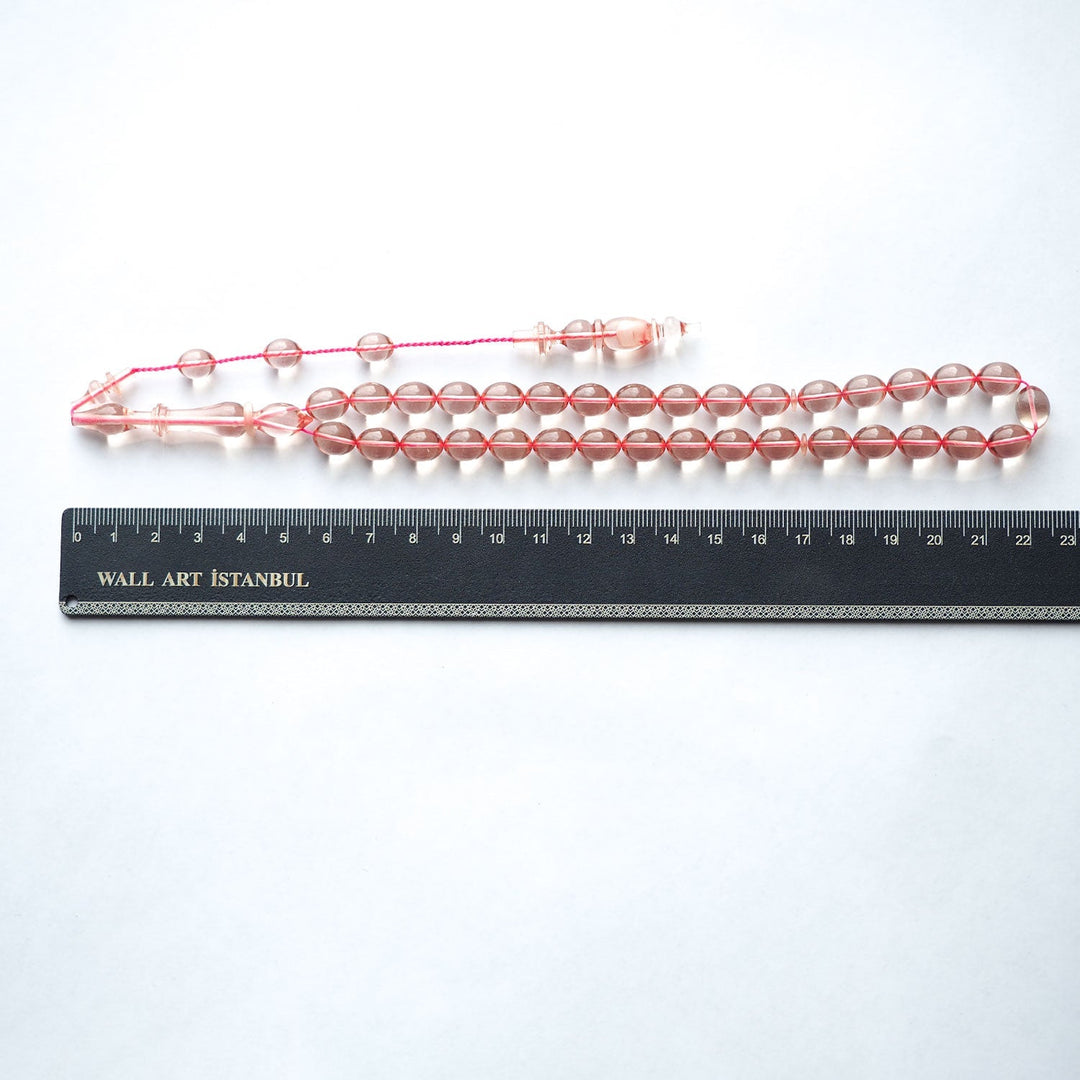 Handcrafted Fire Amber Tasbeeh (Oval-Cut Beads) – WATD147