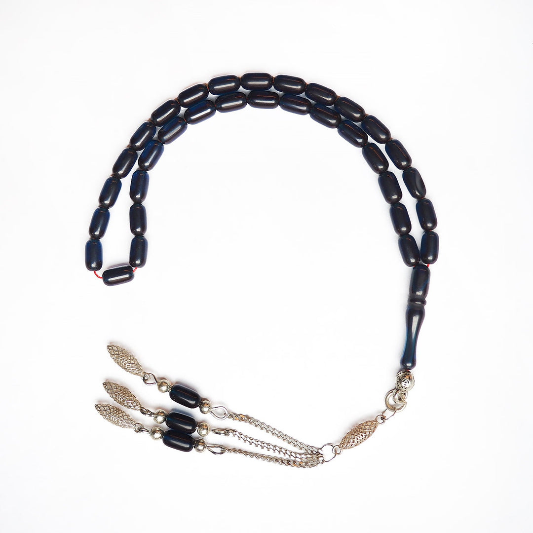 Handcrafted Pressed Fire Tasbeeh Silver Tassel – WATD182