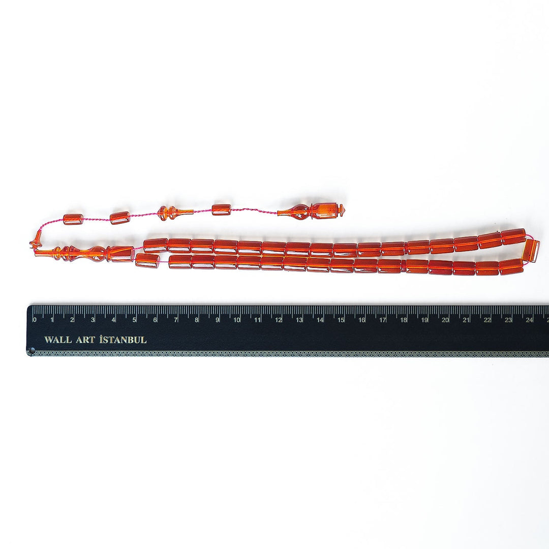 Fire Amber Faceted-Cut Tasbeeh - WATD197