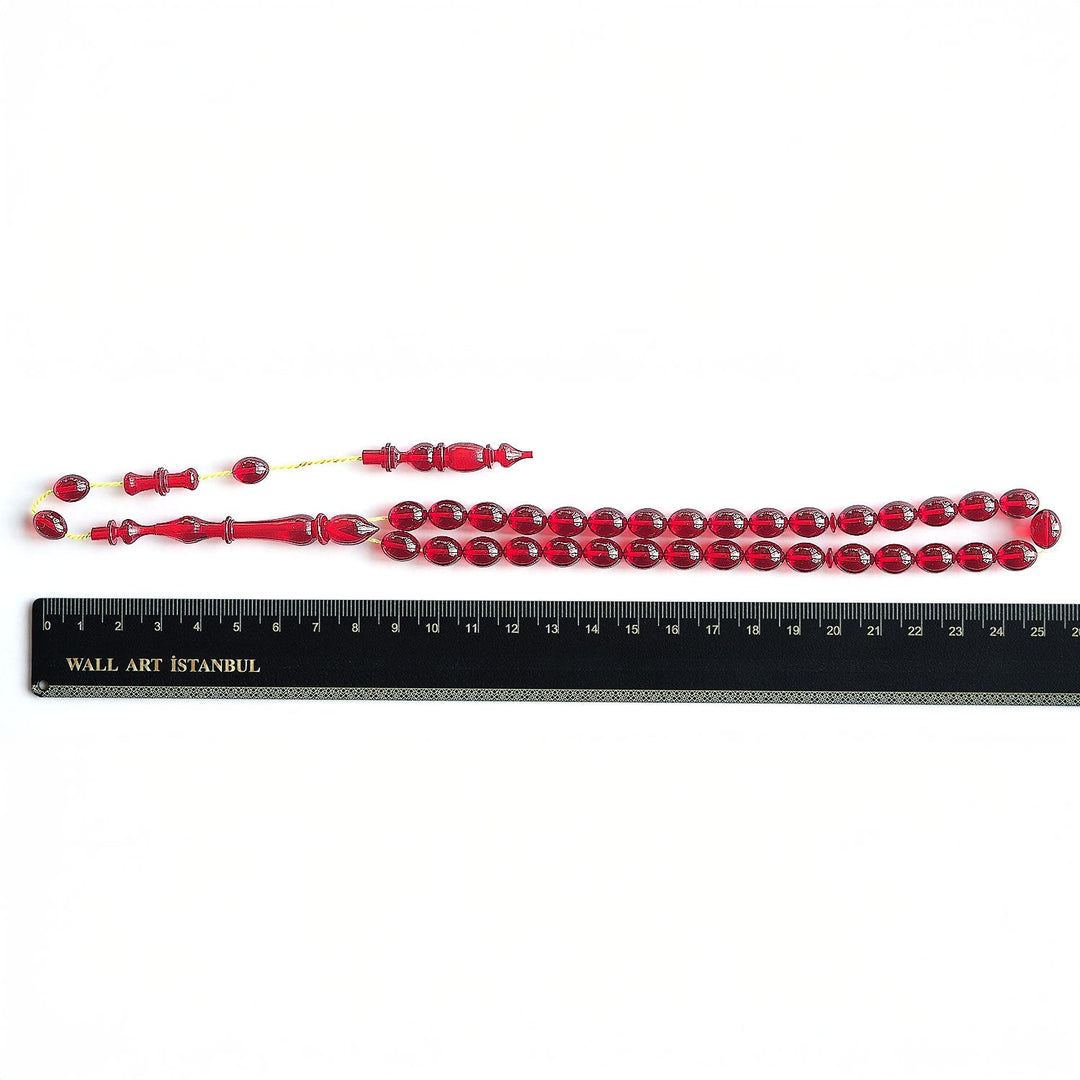 Fire Amber Egg-Cut Tasbeeh – WATD203