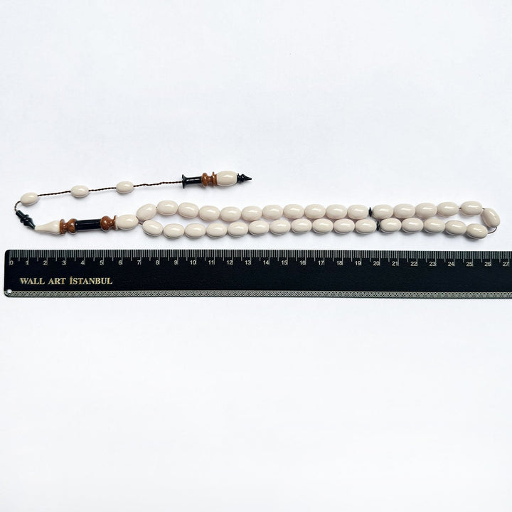 Catalin Egg Cut Tasbeeh with Embroidered Kuka Imam Bead – WATD266