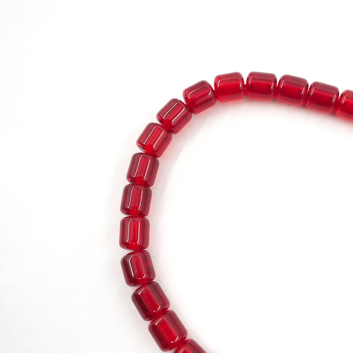 Capsule Cut Fire Amber Tasbeeh with Red Cord – WATD357