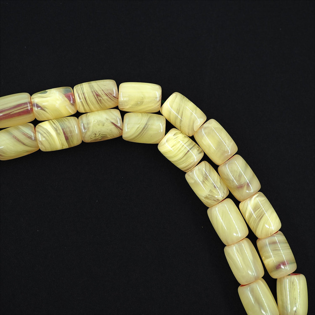 Pressed Amber Tasbeeh with Capsule Cut & Countersunk Beads – WATD370