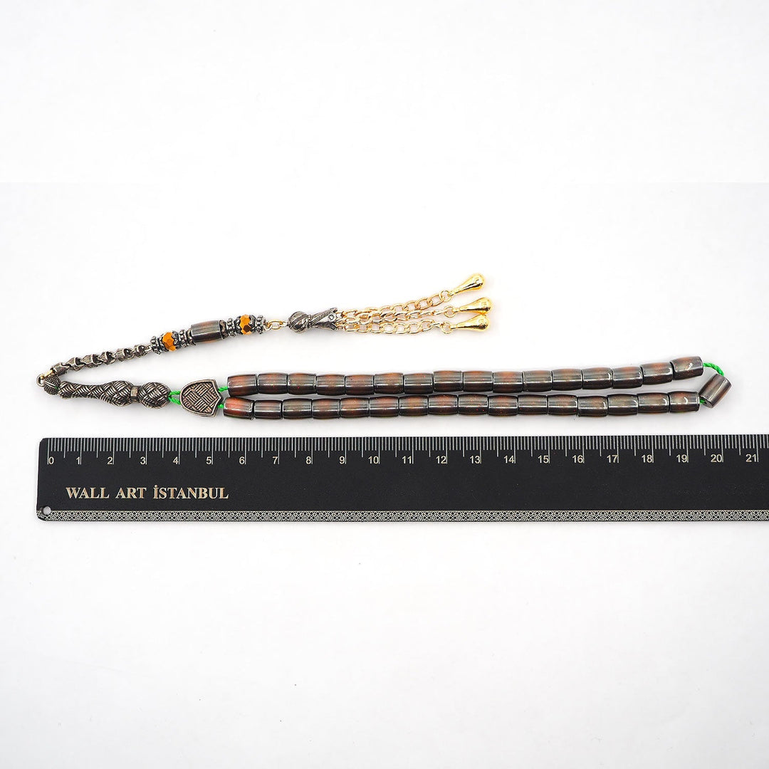 Premium Color-Changing Natural Stone Tasbeeh with Brass Tassel – WATD376
