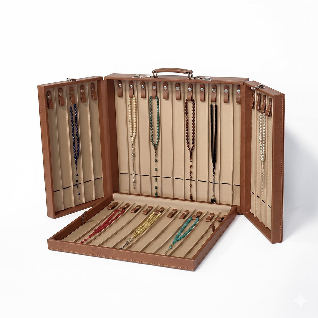 Exclusive Leather-Covered Wooden Tasbeeh Case – WATD380