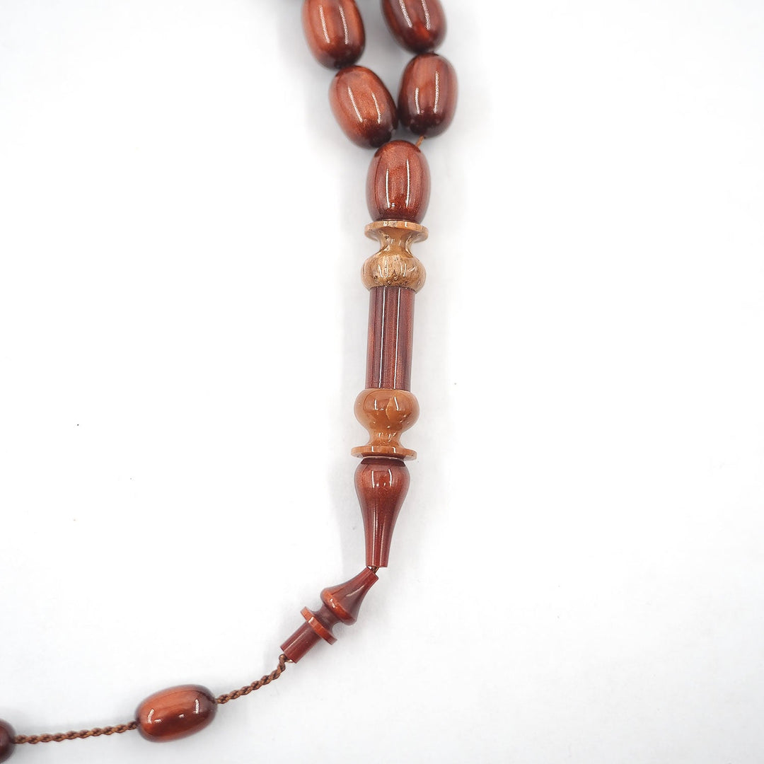 Egg Cut Catalin Tasbeeh with Kuka Wood Inlaid Imam Bead – WATD381