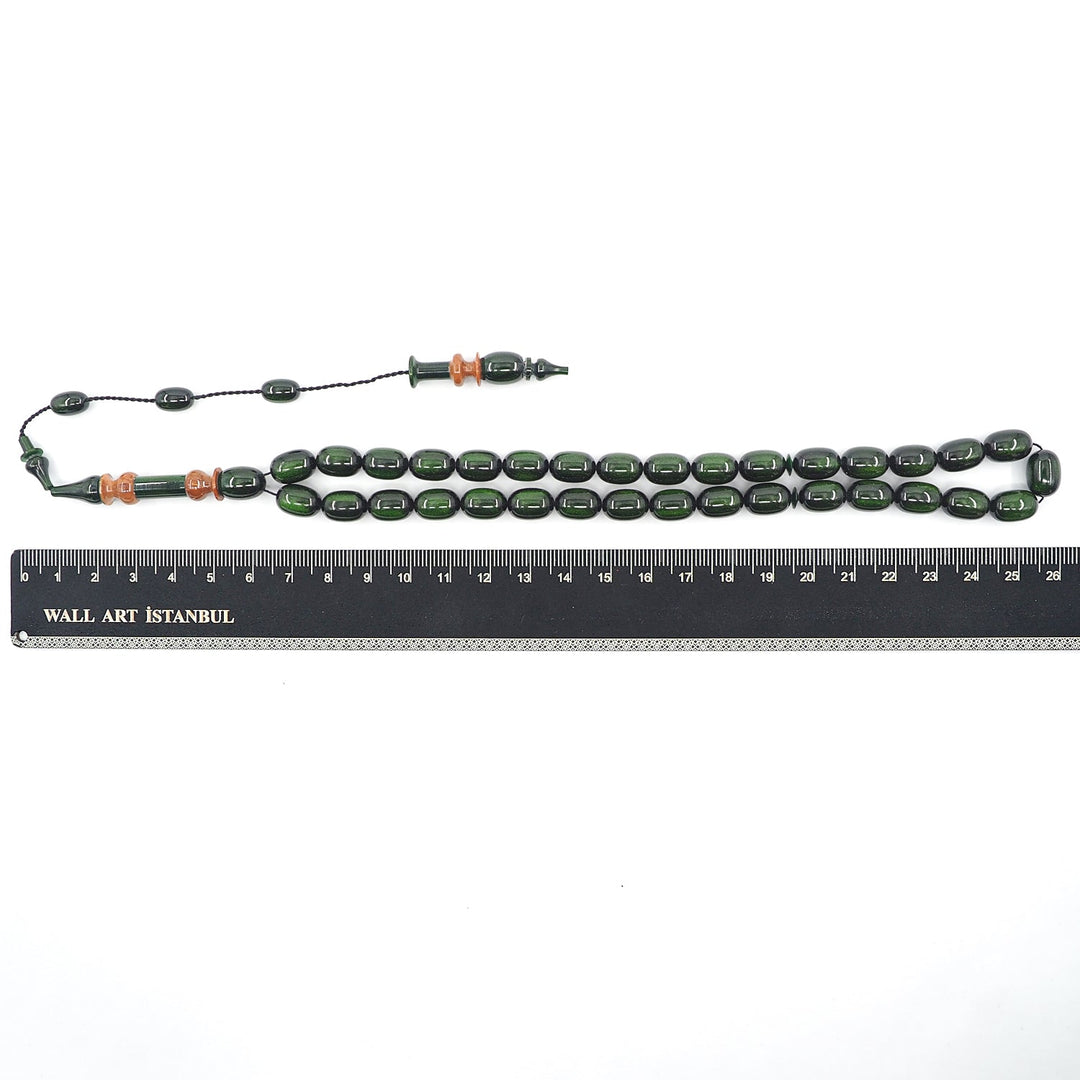 Egg Cut Catalin Tasbeeh with Kuka Wood Inlaid Imam Bead – WATD382
