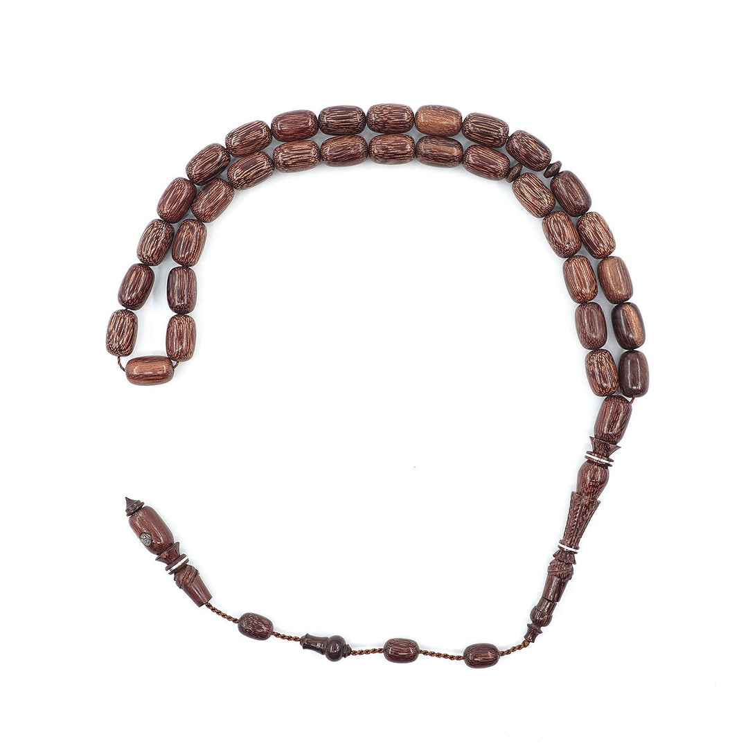 Premium Tamarind Wood Tasbeeh with Capsule Cut Beads & Engraved Imam Bead – WATD397