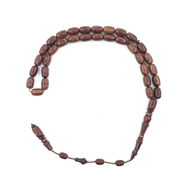 Premium Tamarind Wood Tasbeeh with Capsule Cut Beads & Engraved Imam Bead – WATD397
