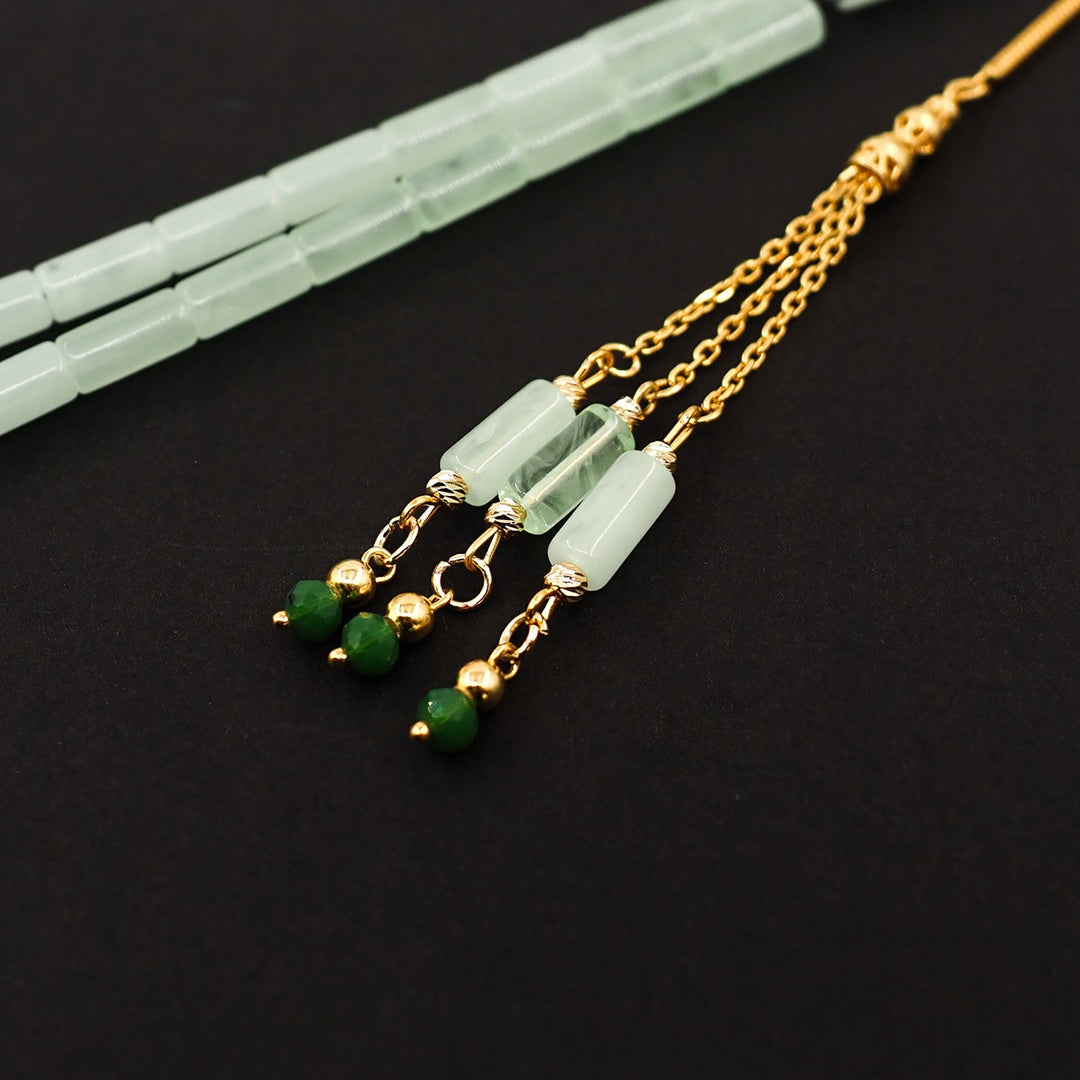 Mastercrafted Capsule Gold-Plated Cut German Bakelite Prayer Beads with Silver Tassel – WATD410