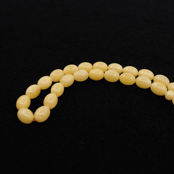 Premium Natural Baltic Amber Capsule Cut 1000 Sterling Silver Kazaz Tassel Tasbeeh - WATD461
