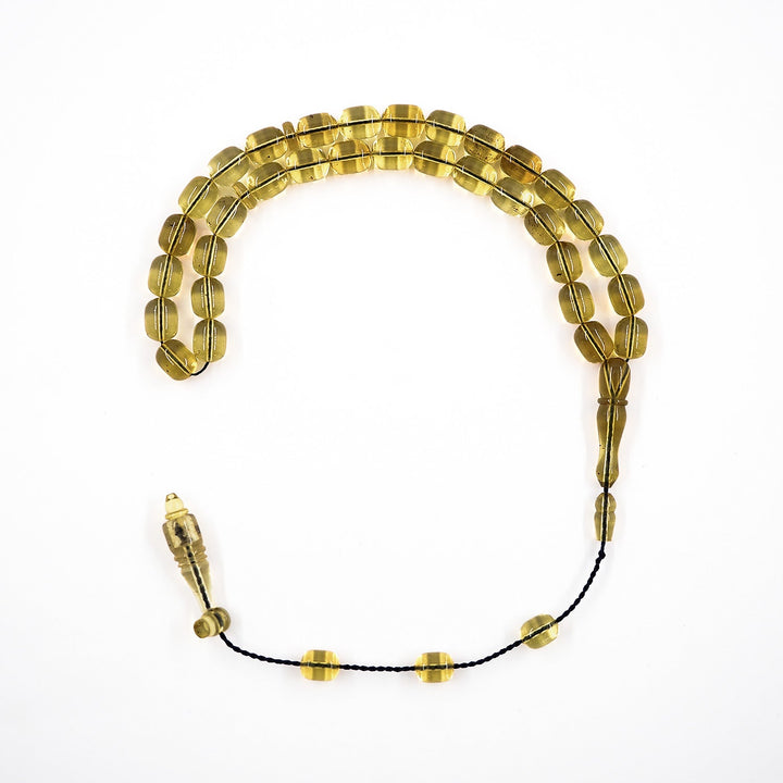 Mastercrafted Natural Amber Capsule Cut Tasbeeh – WATD512