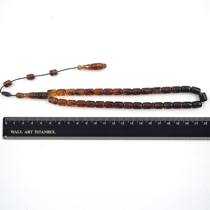 Mastercrafted Natural Amber Capsule Cut Tasbeeh – WATD513