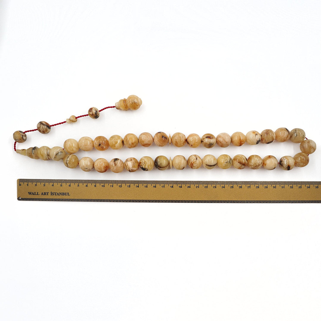 Sphere Cut Natural Amber Tasbeeh with Premium Gift Box – WATD544