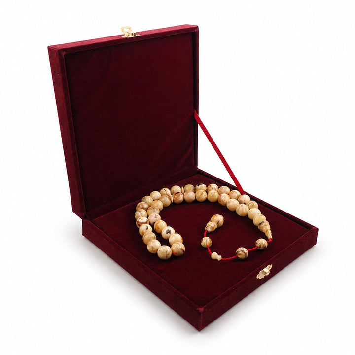 Sphere Cut Natural Amber Tasbeeh with Premium Gift Box – WATD527