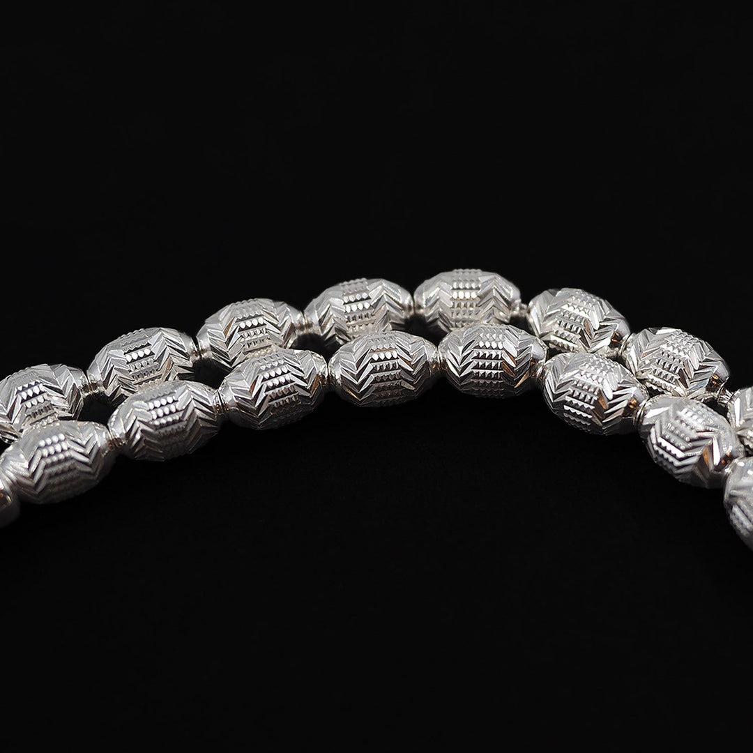 Mastercrafted Fine Detailed Silver Tasbeeh with Silver Tassel – WATD528