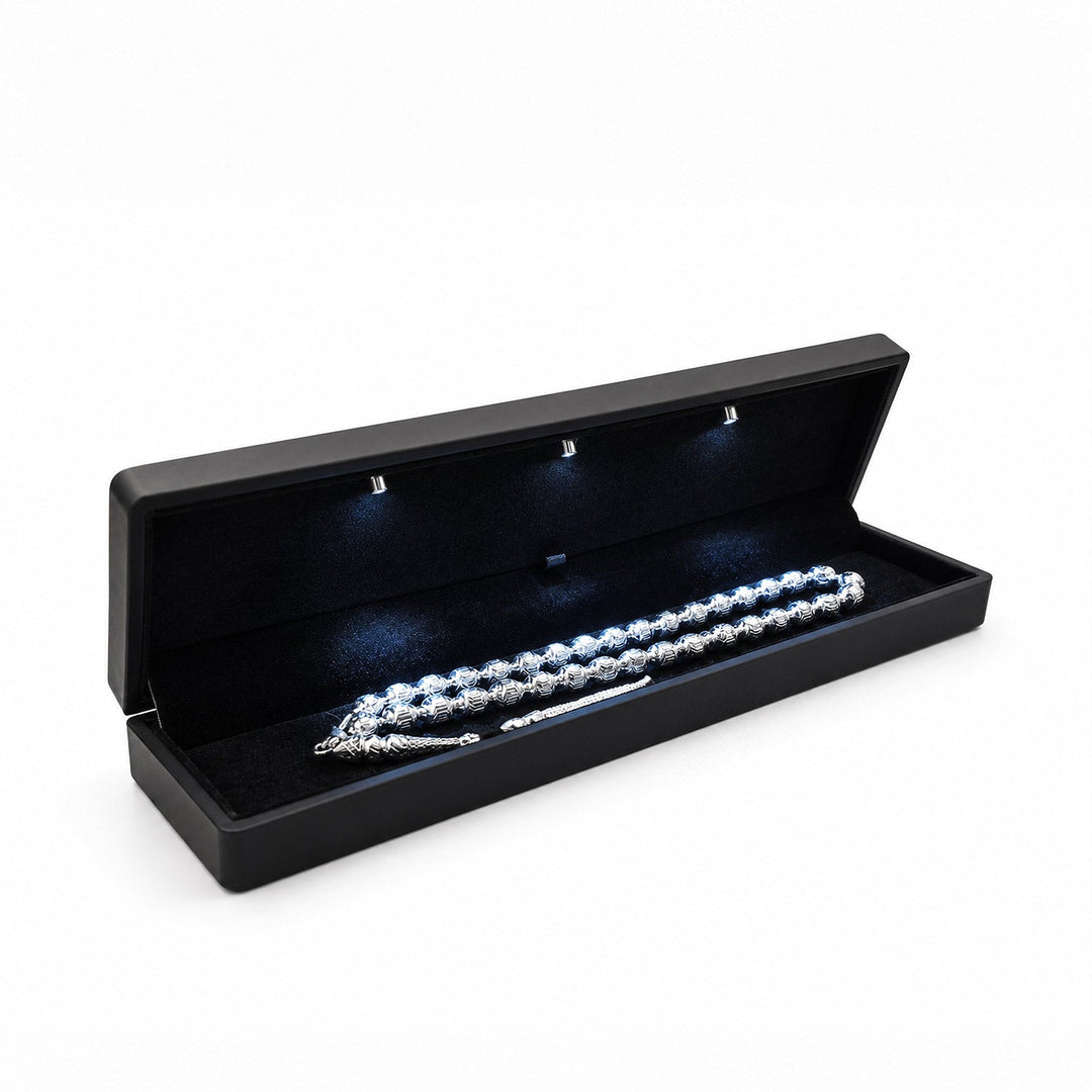 Mastercrafted Fine Detailed Silver Tasbeeh with Silver Tassel – WATD528