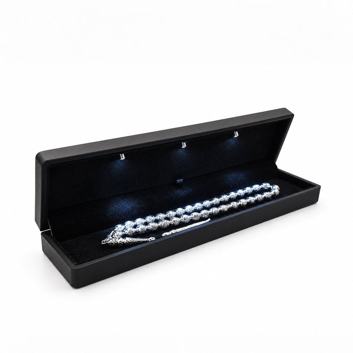 Mastercrafted Fine Detailed Silver Tasbeeh with Silver Tassel – WATD528