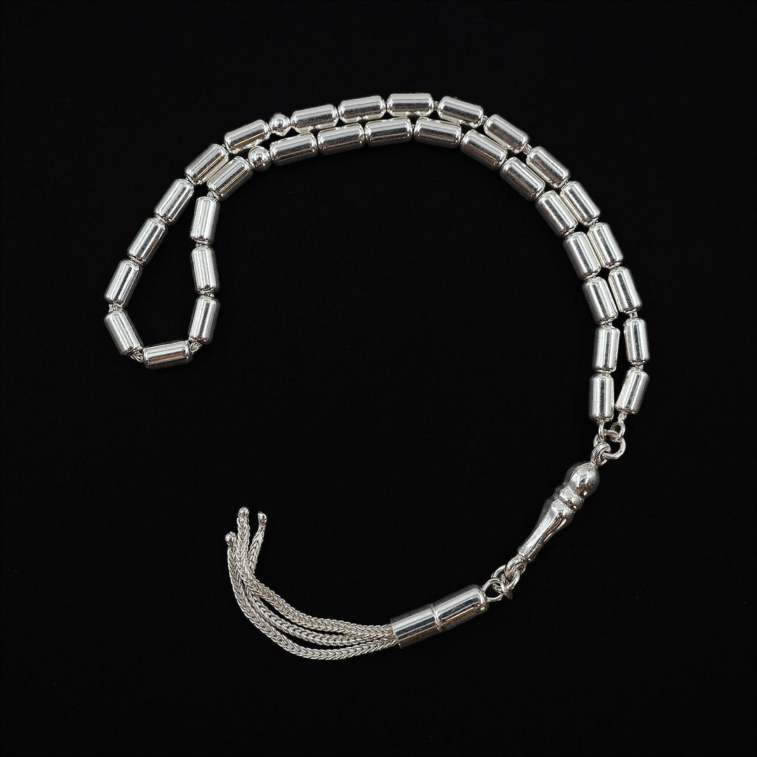 Mastercrafted Silver Tasbeeh with Silver Tassel – WATD529