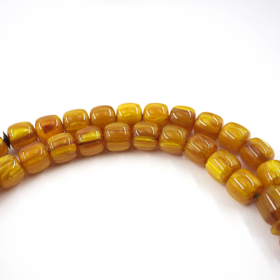 Ottoman-Style Pressed Amber Tasbeeh – WATD551