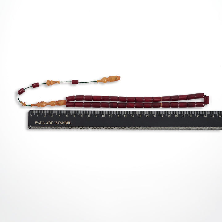 Ottoman-Style Pressed Amber Faceted Cut Tasbeeh – WATD560