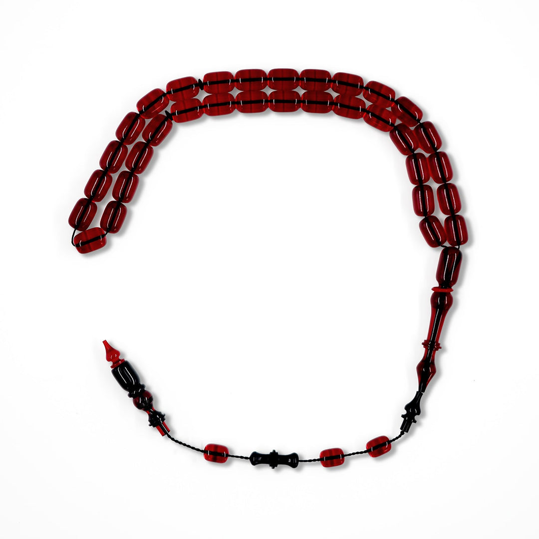 Capsule Cut Fire Amber Tasbeeh – WATD564