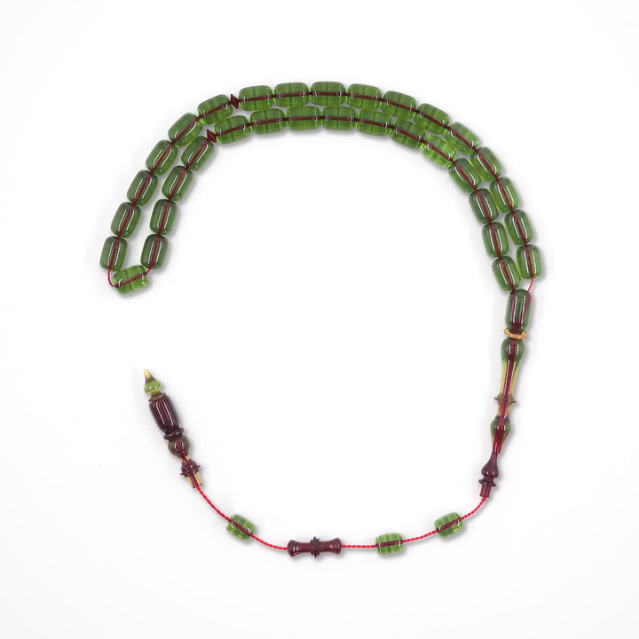 Capsule Cut Fire Amber Tasbeeh – WATD565