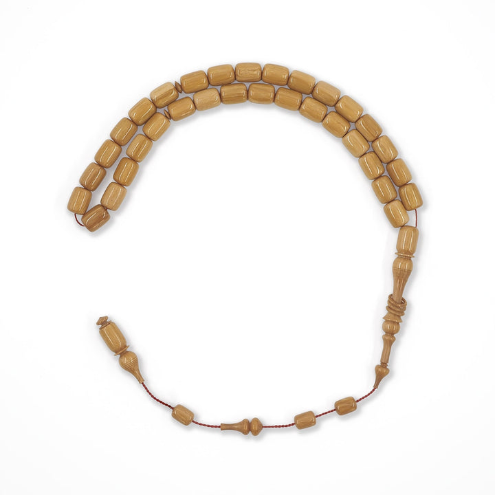 Ringed Imame Pointed Capsule Cut Pressed Amber Tasbeeh – WATD570